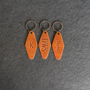 Leather Motel Key Shape Keychain