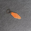 Brown leather keychain leaf design