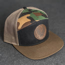 America’s 250th Anniversary Circle Eagle Leather Patch Hat – Flat Bill 7 Panel Trucker – Limited Edition