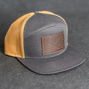 America’s 250th Anniversary Eagle Leather Patch Hat – Flat Bill 7 Panel Trucker Hat – Limited Edition