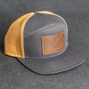 America’s 250th Anniversary Eagle Leather Patch Hat – Flat Bill 7 Panel Trucker Hat – Limited Edition