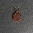 America's 250th Anniversary Leather Circle Keychain - Eagle Design - Thick Leather