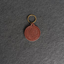 America's 250th Anniversary Leather Circle Keychain - Eagle Design - Thick Leather