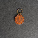 America's 250th Anniversary Leather Circle Keychain - Eagle Design - Thick Leather