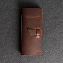 Leather hunting log book with  buckle