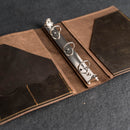 Buy brown leather ring binder notebook