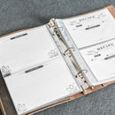 Personalized Leather 3-Ring Mini Recipe Binder with Recipe Cards