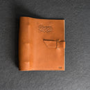 Personalized Leather 3-Ring Recipe Binder with Recipe Cards