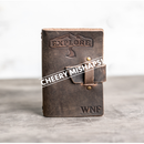 Cheery Mishaps - Pocket Adventure Journal with Buckle Closure - Refillable Leather Journal