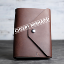 Cheery Mishaps - Personalized Refillable Leather Journals w/ Snap Closure