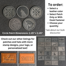Your Logo Circle Leather Patch with Optional Hook Side Fastener Added