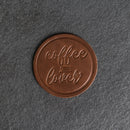 Coffee Lover Leather Coasters - 4" Round - Sold individually or as a Set of 4