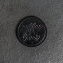 Coffee Lover Leather Coasters - 4" Round - Sold individually or as a Set of 4