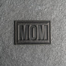 Mom Block Font Stamp Leather Patches with Optional Hook and Loop Fastener