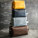 Leather Dopp Kit Size Graphic