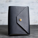 Personalized Handmade Leather Journal Refill Snap Black