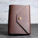 Personalized Handmade Leather Journal Refill Snap Dark Brown