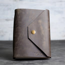 Personalized Handmade Leather Journal Refill Snap Rustic Brown