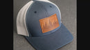 Leather Patch Trucker Style Hat - Deer Stamp