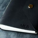 Black Leather Notebook with Gold Accent