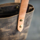 Personalized Leather Strap Closure Tote Bag