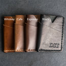 Card Holder Wallet with D-Ring and Optional Wristlet or Lanyard - Personalized Leather Wallet