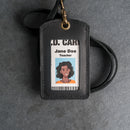 Leather ID Card Holder with Lanyard | Personalized Leather Badge Holder with Lanyard