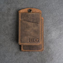 Leather ID Card Holder with Lanyard | Personalized Leather Badge Holder with Lanyard