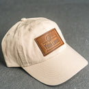Your Logo on a Leather Patch Unstructured Style Hat