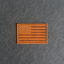 American Flag Leather Patches with Optional Hook and Loop Fastener