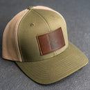 Leather Patch Trucker Style Hat - Idaho Stamp