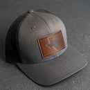 Leather Patch Trucker Style Hat - Texas Stamp