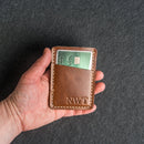 Two Pocket Wallet with D-Ring and Optional Wristlet - Personalized Leather Wallet