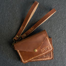 Wristlet Zipper Wallet - Personalized Leather Wallet