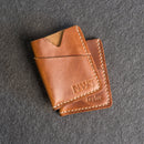 Card Holder Wallet with D-Ring and Optional Wristlet or Lanyard - Personalized Leather Wallet