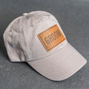 Leather Patch Unstructured Style Hat - Bride and Groom Stamp (block)