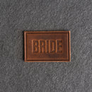 Bride & Groom Leather Patches with Optional Hook and Loop Fastener- Block Font