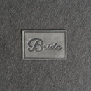 Bride & Groom Leather Patches with Optional Hook and Loop Fastener - Cursive Font