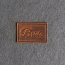 Bride & Groom Leather Patches with Optional Hook and Loop Fastener - Cursive Font
