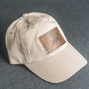 Leather Patch Unstructured Style Hat - Deer Stamp