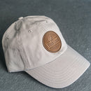 Your Logo on a Leather Patch Unstructured Style Hat - Circle Patch