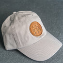 Leather Patch Unstructured Style Hat - Compass Rose Stamp