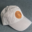 Leather Patch Unstructured Style Hat - Wolf Stamp