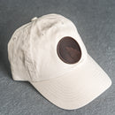 Leather Patch Unstructured Style Hat - Wolf Stamp
