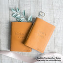 Personalized Leather Vow Book - (First Name)'s Vows (Serif)