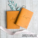 His and Hers Personalized Leather Vow Book with Name and/or Date Pocket Notebook