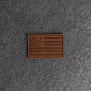 American Flag Leather Patches with Optional Hook and Loop Fastener