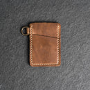 Two Pocket Wallet with D-Ring and Optional Wristlet - Personalized Leather Wallet
