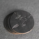 Buy D20 with Swords Symbol Leather Coasters Set of 4