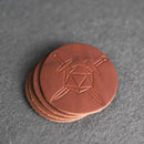 Shop D20 Swords Symbol Leather Coasters